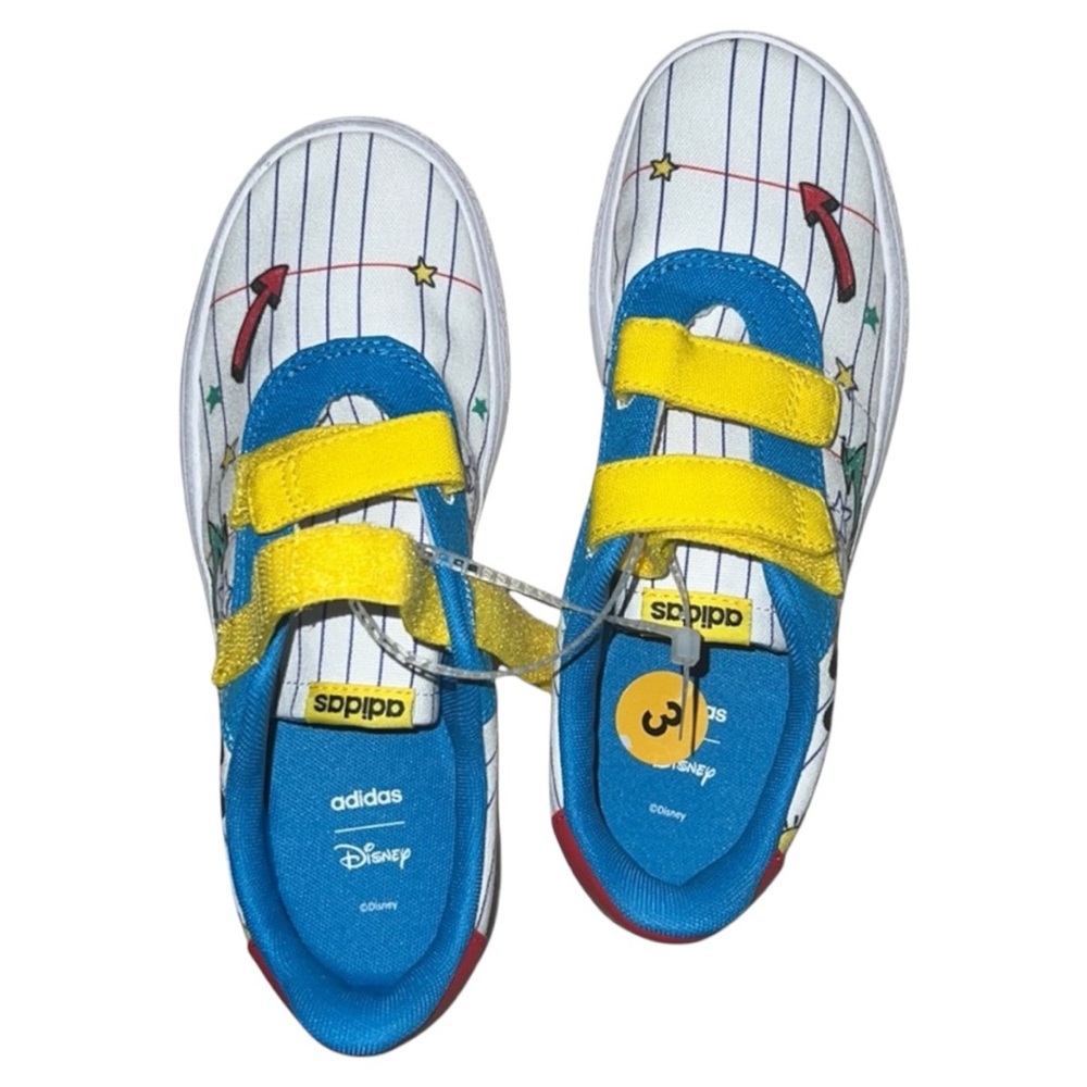Adidas Kids Sneakers Size 3 – White, Yellow & Blue, Mickey Mouse